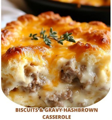 🥓🧀 Biscuits & Gravy Hashbrown Casserole 🍳 486706922_122199735614149657_4111242985954641400_n